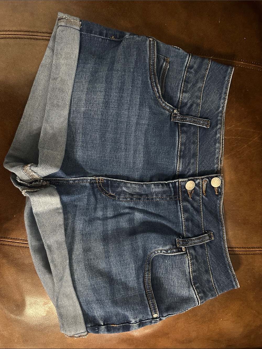 refuge Indigo Roll-Cuff Denim Shorts